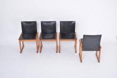 Afra Tobia Scarpa Afra Tobia Scarpa set of four dining chairs in black leather - 2696524