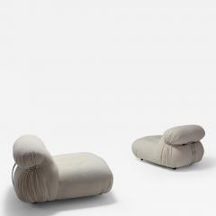 Afra Tobia Scarpa Cassina Soriana Lounge Chairs by Afra and Tobia Scarpa in Boucl Wool 1970s - 1942351