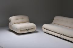 Afra Tobia Scarpa Cassina Soriana Sofa by Afra and Tobia Scarpa in Boucl 1970s - 2866640