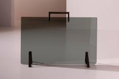 Afra Tobia Scarpa Italian Mid Century Fire Screen in Smoked Glass and Burnished Brass 1960s - 4577157