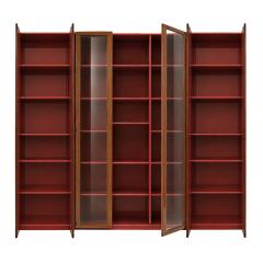 Afra Tobia Scarpa Mid Century Afra Tobia Scarpa Italian Red Lacquer 1960s Modular Wall Unit - 4617734