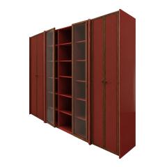 Afra Tobia Scarpa Mid Century Afra Tobia Scarpa Italian Red Lacquer 1960s Modular Wall Unit - 4617738