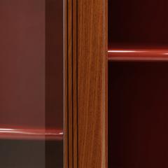 Afra Tobia Scarpa Mid Century Afra Tobia Scarpa Italian Wood Red Lacquer And Glass 1960s Vitrine - 4617724
