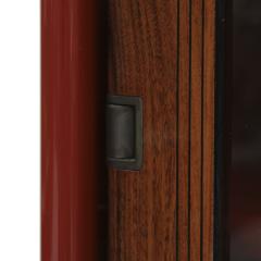 Afra Tobia Scarpa Mid Century Afra Tobia Scarpa Italian Wood Red Lacquer And Glass 1960s Vitrine - 4617726