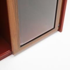 Afra Tobia Scarpa Mid Century Afra Tobia Scarpa Italian Wood Red Lacquer And Glass 1960s Vitrine - 4617727