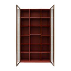 Afra Tobia Scarpa Mid Century Afra Tobia Scarpa Italian Wood Red Lacquer And Glass 1960s Vitrine - 4617731