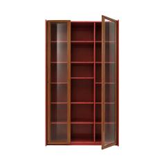Afra Tobia Scarpa Mid Century Afra Tobia Scarpa Italian Wood Red Lacquer And Glass 1960s Vitrine - 4617732