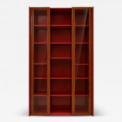 Afra Tobia Scarpa Mid Century Afra Tobia Scarpa Italian Wood Red Lacquer And Glass 1960s Vitrine - 4619021