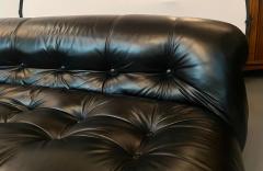 Afra Tobia Scarpa Mid Century Modern Afra Tobia Scarpa Soriana Black Leather Sofa for Cassina - 3011192
