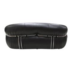 Afra Tobia Scarpa Mid Century Modern Black Leather Soriana Sofa Designed By Tobia Scarpa Italy - 3189984