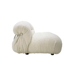 Afra Tobia Scarpa Mid Century Modern Tobia Scarpa White Boucl Wool Soriana Italian Sofa 1960s - 2361659