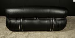 Afra Tobia Scarpa SORIANA TWO SEAT BLACK LEATHER SOFA BY AFRA AND TOBIA SCARPA FOR CASSINA - 1767928