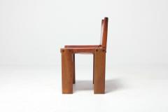 Afra Tobia Scarpa Scarpa Monk Chairs in Patinated Cognac Leather Set of Four 1970s - 984567