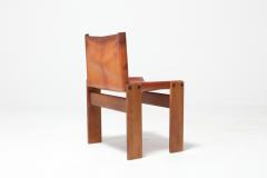 Afra Tobia Scarpa Scarpa Monk Chairs in Patinated Cognac Leather Set of Four 1970s - 984568