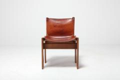 Afra Tobia Scarpa Scarpa Monk Chairs in Patinated Cognac Leather Set of Four 1970s - 984570