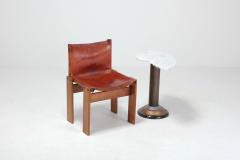 Afra Tobia Scarpa Scarpa Monk Chairs in Patinated Cognac Leather Set of Four 1970s - 984574