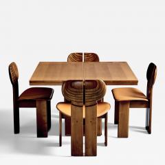 Afra Tobia Scarpa Set of 4 Afrika Chairs with matching extendable Table by Afra and Tobia Scarpa - 4256468