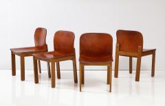 Afra Tobia Scarpa Set of 4 Model 121 Italian Leather Dining Chairs Afra Tobia Scarpa - 2479388