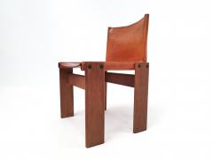 Afra Tobia Scarpa Set of 4 Monk Chairs by Afra Tobia Scarpa in Cognac Leather - 2506870