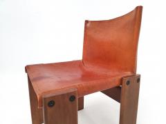 Afra Tobia Scarpa Set of 4 Monk Chairs by Afra Tobia Scarpa in Cognac Leather - 2506872