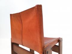 Afra Tobia Scarpa Set of 4 Monk Chairs by Afra Tobia Scarpa in Cognac Leather - 2506873