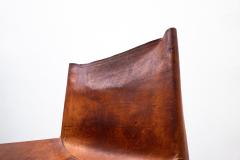 Afra Tobia Scarpa Set of Six Monk Chairs by Afra Tobia Scarpa in Caramel Leather 1970s Italy - 2274944