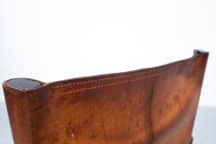 Afra Tobia Scarpa Set of Six Monk Chairs by Afra Tobia Scarpa in Caramel Leather 1970s Italy - 2274948