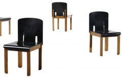 Afra Tobia Scarpa Set six Afra and Tobia Scarpa 1970s lacquered wood dining chairs - 2922488