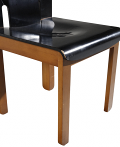 Afra Tobia Scarpa Set six Afra and Tobia Scarpa 1970s lacquered wood dining chairs - 2922490