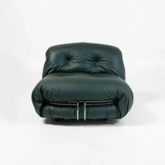 Afra Tobia Scarpa Soriana Lounge Chair by Afra Tobia Scarpa for Cassina Elmo Green Leather - 3261675