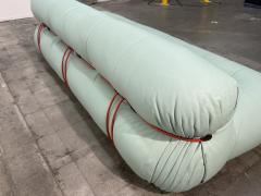 Afra Tobia Scarpa Soriana sofa by Afra Tobia Scarpa for Cassina in Soft Mint Green Leather - 4602967
