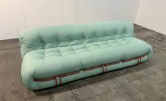 Afra Tobia Scarpa Soriana sofa by Afra Tobia Scarpa for Cassina in Soft Mint Green Leather - 4602969