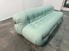 Afra Tobia Scarpa Soriana sofa by Afra Tobia Scarpa for Cassina in Soft Mint Green Leather - 4602970