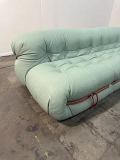 Afra Tobia Scarpa Soriana sofa by Afra Tobia Scarpa for Cassina in Soft Mint Green Leather - 4602971