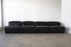 Afra Tobia Scarpa Tobia Afra Scarpa Erasmo Sectional in Black Leather for B B Italia Vintage 70s - 2075235