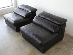 Afra Tobia Scarpa Tobia Afra Scarpa Erasmo Sectional in Black Leather for B B Italia Vintage 70s - 2075236