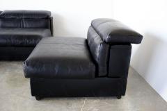 Afra Tobia Scarpa Tobia Afra Scarpa Erasmo Sectional in Black Leather for B B Italia Vintage 70s - 2075241