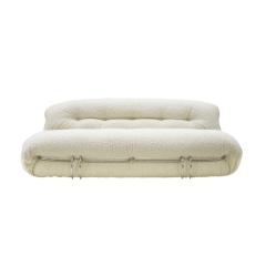 Afra Tobia Scarpa Tobia Scarpa Mid Century Modern White Boucl Wool Soriana Italian Sofa 60s - 1840333