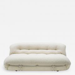 Afra Tobia Scarpa Tobia Scarpa Mid Century Modern White Boucl Wool Soriana Italian Sofa 60s - 1841487