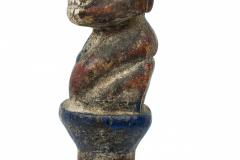 African 19th Century Carved Painted Wood Yoruba Shango Figure on Metal Stand - 4666936