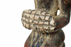 African 19th Century Carved Painted Wood Yoruba Shango Figure on Metal Stand - 4666937