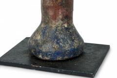 African 19th Century Carved Painted Wood Yoruba Shango Figure on Metal Stand - 4666940