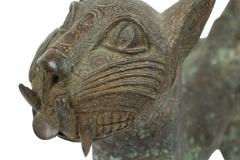 African Benin City Nigeria 20th Century Bronze Leopard - 4667428
