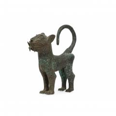 African Benin City Nigeria 20th Century Bronze Leopard - 4700684