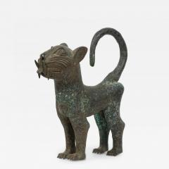 African Benin City Nigeria 20th Century Bronze Leopard - 4700729