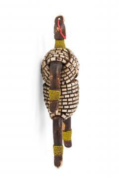 African Cameroon 20th Century Carved Wood Beaded Namur Doll Female Fertility F - 4672206