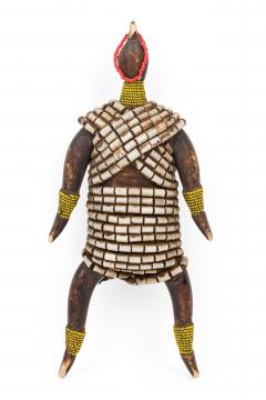 African Cameroon 20th Century Carved Wood Beaded Namur Doll Female Fertility F - 4672207
