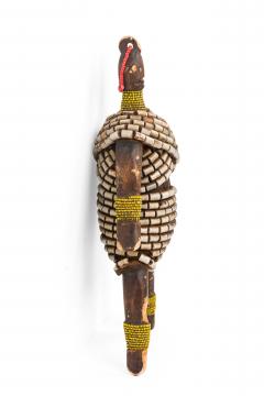 African Cameroon 20th Century Carved Wood Beaded Namur Doll Female Fertility F - 4672208