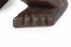 African Cameroon Contemporary Carved Wood Pygmy Squatting Figure - 4674053