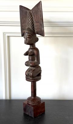 African Carved Female Statue Yoruba Ose Sango Staff - 4438981